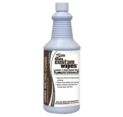 State Custom Wipes™ Leather and Vinyl Cleaner RTU - Case of 12 Quarts -  State Industrial Products
