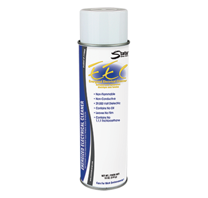 White aerosol spray can with blue and white label