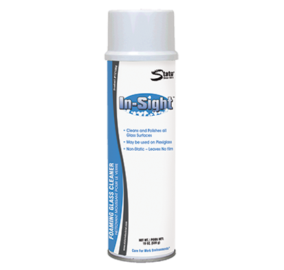 White aerosol spray can with blue and white label