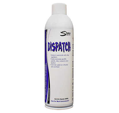 White aerosol spray can with purple and white label