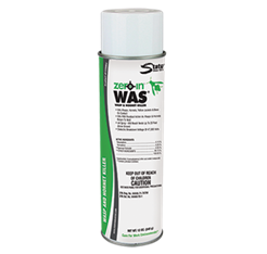 White aerosol can with green and white label