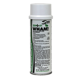 White aerosol spray can with green and white label