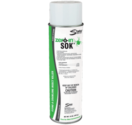White aerosol spray can with green and white label